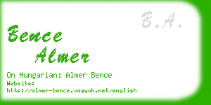 bence almer business card